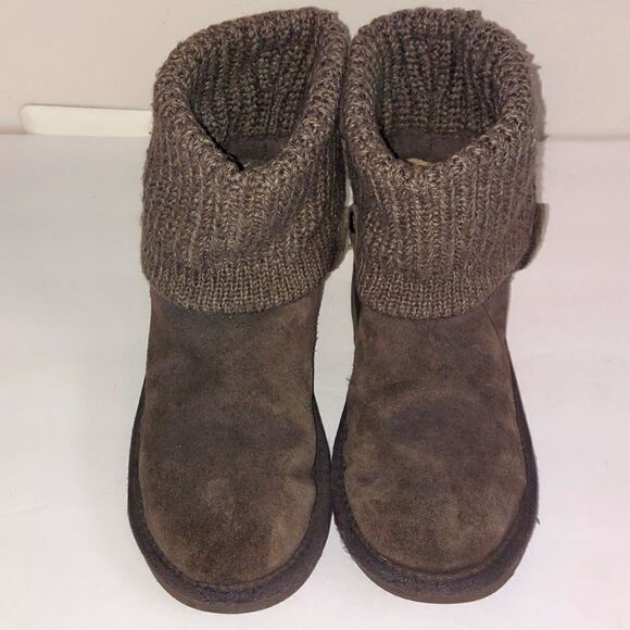 UGG Saela Rib-Knit Suede Boots Sz 2 - Picture 4 of 9